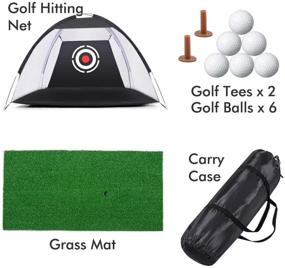 img 2 attached to 🏌️ Golf Practice Net with Target Bundles for Backyard Swing Hitting Chipping - Golf Hitting Nets, Grass Mat, Golf Tees, 6 Golf Balls and Carry Case Indoor Outdoor Use, 6.5X4.6X3.3ft