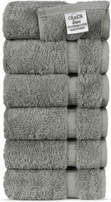 img 1 attached to 🔲 Chakir Turkish Linens Hotel & Spa Quality - Highly Absorbent 100% Cotton Hand Towels (6 Pack, Gray)