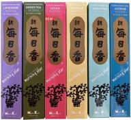 🌸 nippon kodo morning star incense set - lot of 6 (lotus, vanilla, lavender, jasmine, green tea, and gardenia) - 50 sticks per scent logo