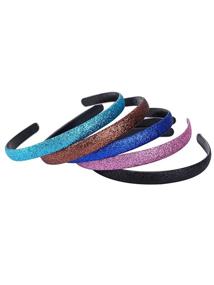 img 1 attached to 🌈 Blulu Glitter Plastic Headbands with Teeth - 10 Colors, 10 Pieces - Vibrant Multicoloured Hair Accessories