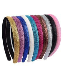 img 4 attached to 🌈 Blulu Glitter Plastic Headbands with Teeth - 10 Colors, 10 Pieces - Vibrant Multicoloured Hair Accessories