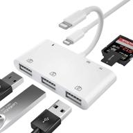 6 in 1 usb camera adapter & sd card reader for phone pad - plug and play otg camera connection kits logo