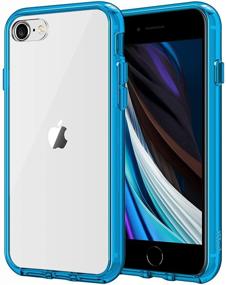 img 4 attached to 📱 JETech Shockproof Bumper Cover for iPhone 8, iPhone 7, iPhone SE 2020 (4.7-Inch) - Blue, Clear Back with Anti-Scratch
