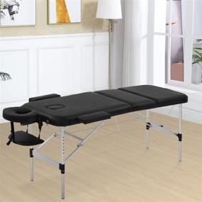 img 2 attached to 🔝 Premium Quality Portable Massage Table: 3 Folding & Height Adjustable Aluminium Bed - Carry Case Included - Ideal for Salons, Spas, Tattoos & Facials - Supports up to 450LBS