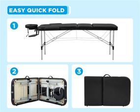 img 1 attached to 🔝 Premium Quality Portable Massage Table: 3 Folding & Height Adjustable Aluminium Bed - Carry Case Included - Ideal for Salons, Spas, Tattoos & Facials - Supports up to 450LBS