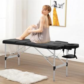 img 3 attached to 🔝 Premium Quality Portable Massage Table: 3 Folding & Height Adjustable Aluminium Bed - Carry Case Included - Ideal for Salons, Spas, Tattoos & Facials - Supports up to 450LBS