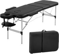 🔝 premium quality portable massage table: 3 folding & height adjustable aluminium bed - carry case included - ideal for salons, spas, tattoos & facials - supports up to 450lbs logo