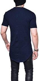 img 3 attached to LIWEIKE Extended Hipster Sleeve Navy02 Men's Clothing in Shirts