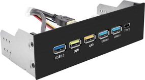 img 2 attached to EZDIY-FAB USB 3.0 HUB 5.25 Inch Internal Front Metal Brushed Panel with 1-Type-C Port, 3-USB 3.0 Ports, and QC3.0 18W Fast Charging Port - Enhanced SEO
