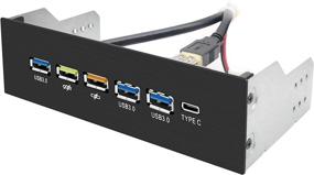 img 4 attached to EZDIY-FAB USB 3.0 HUB 5.25 Inch Internal Front Metal Brushed Panel with 1-Type-C Port, 3-USB 3.0 Ports, and QC3.0 18W Fast Charging Port - Enhanced SEO