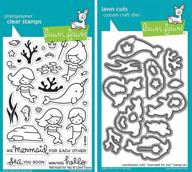 🧜 lawn fawn mermaid for you stamp and die set - bundle for card making and scrapbooking logo