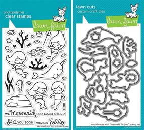 img 3 attached to 🧜 Lawn Fawn Mermaid for You Stamp and Die Set - Bundle for Card Making and Scrapbooking