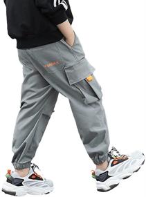 img 2 attached to 👖 Comfy and Versatile Boys' Casual Joggers: Elastic Outdoor Trousers in Stylish Design