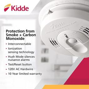 img 2 attached to Kidde Hardwired Smoke & Carbon Monoxide Detector with Battery Backup & Voice Alert - Interconnect Combination Alarm