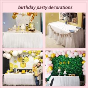 img 2 attached to 🎉 Suppromo Rectangle Birthday Decoration Skirting: Stylish and Festive Party Table Skirt