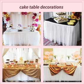 img 1 attached to 🎉 Suppromo Rectangle Birthday Decoration Skirting: Stylish and Festive Party Table Skirt