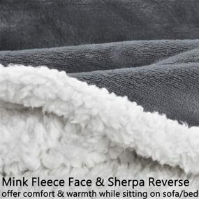 img 1 attached to 🧥 Tirrinia Sherpa Wearable Blanket: Ultra Soft & Comfy Full Body Throw with Sleeves for Adults - Grey