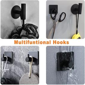 img 1 attached to 🛁 Matte Black Bathroom Hardware Set – 6 Pieces, Thickened SUS304 Stainless Steel Wall Mounted Towel Rack Set, Includes 16" Towel Bar, Toilet Paper Holder, 2 Towel Hooks, 2 Robe Hooks