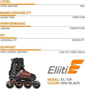 img 1 attached to 🛼 ELIITI Adjustable Inline Roller Blades - Size 7 to 11 US for Men, Women, Kids, Youth & Adults - Indoor/Outdoor Skates in Red, Blue, and Silver