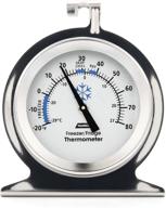 🌡️ improved camco stainless steel refrigerator-freezer thermometer - hassle-free internal temperature monitoring for your fridge or freezer, flexible hooks or stand-alone (42114) logo