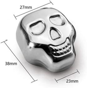 img 2 attached to 🧊 Set of 4 Reusable Stainless Steel Skull Head Ice Cubes - Chilling Stones for Whiskey, Wine, Beer, Vodka - Silver Chillers