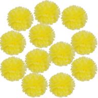 yellow paper flower poms for wedding birthday party room decoration - pack of 12, 10 inches logo