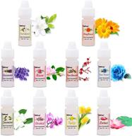 🔮 concentrated floral soap fragrance oil set - 10 liquid scents for soap making, bath bomb & candle making - food grade soap flavoring - ideal for diy slime, cosmetics - 0.25/6ml each logo