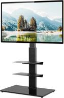 tavr swivel tv stand mount for 32-65 inch tvs with adjustable shelf, cable management, corner tv stand for 55 inch and 65 inch tvs, tall tv stand (black) logo