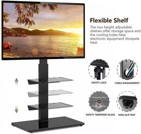 img 2 attached to TAVR Swivel TV Stand Mount for 32-65 inch TVs with Adjustable Shelf, Cable Management, Corner TV Stand for 55 inch and 65 inch TVs, Tall TV Stand (Black)