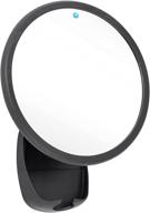 🪞 airia living battery powered heated glass fogless shaving mirror - efficient & shatterproof shower mirror with 3m tape, razor holder, 360 swivel (7.1" x 8.7") - black logo