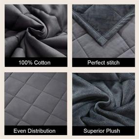 img 1 attached to 🛌 Haowaner Reversible Weighted Blanket 10 lbs, Cotton Top+Soft Minky Bottom, Twin/Full Size (41"x60") Weighted Blanket for Kids, Children, Toddlers - 10 lb, Grey