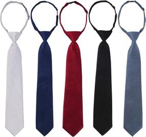 img 4 attached to 👔 Enhance his style effortlessly with Kilofly Pre Tied Adjustable Strap Necktie - Perfect Boys' Accessories via Neckties!