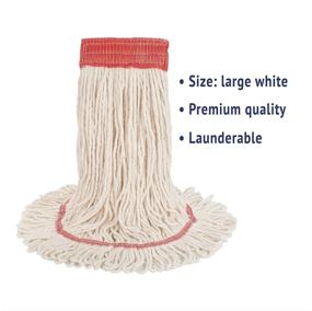 img 3 attached to 🧹 Super Loop Wet Mop Head, Large Size, White, Boardwalk 503WHEA