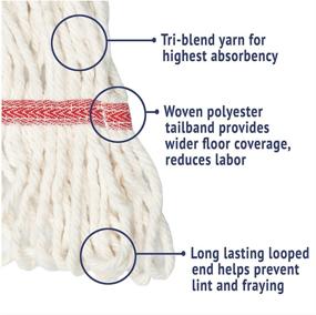 img 2 attached to 🧹 Super Loop Wet Mop Head, Large Size, White, Boardwalk 503WHEA