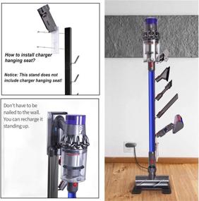 img 1 attached to 🧹 XIGOO Storage Stand Docking Station Holder for Dyson V15 Detect V11 V10 V8 V7 V6 Cordless Vacuum Cleaners & Accessories - Stable Metal Organizer Rack in Brushed Black