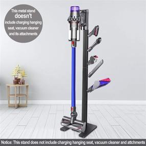 img 2 attached to 🧹 XIGOO Storage Stand Docking Station Holder for Dyson V15 Detect V11 V10 V8 V7 V6 Cordless Vacuum Cleaners & Accessories - Stable Metal Organizer Rack in Brushed Black