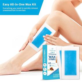 img 3 attached to 🌸 Erishare Face & Body Wax Strips: Ultimate Bikini Area Waxing Kit - 24 Facial Hair Removal Strips, 40 Body Wax Strips, 6 Calming Oil Wipes