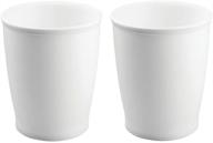 🗑️ 2-pack mdesign modern small trash can wastebasket – shatter-resistant plastic bin for bathroom, kitchen, home office, dorm room – white logo