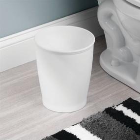 img 2 attached to 🗑️ 2-Pack mDesign Modern Small Trash Can Wastebasket – Shatter-Resistant Plastic Bin for Bathroom, Kitchen, Home Office, Dorm Room – White