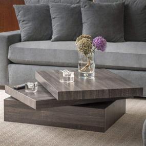 img 3 attached to ☕ Modern Rotating Coffee Table in Black by Christopher Knight Home