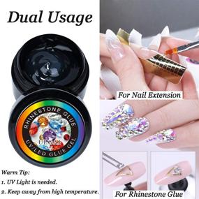 img 2 attached to 💅 Nail Art Rhinestone Glue Gel Set | 2 Jars + 3 Brushes | Rhinestone Picker Dotting Pen +2 Extra Wax Heads | Nail Crystal Tool Set for Nail Art Decoration