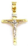 inri jesus cross crucifix charm - 14k gold faith jewelry - 26mm logo