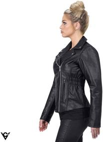 img 2 attached to 👩 Stylish Viking Cycle Classic Cruise Cowhide Motorcycle Leather Biker Jacket for Women – The Perfect Blend of Fashion and Function!