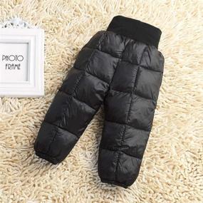 img 3 attached to 👶 Happy Cherry Baby Boys Girls Elastic Windproof Down Pants - Lightweight & Warm Snow Pants for Ultimate Comfort