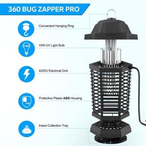 img 1 attached to 🦟 GTOCS Bug Zapper - Electric Mosquito Zapper for Outdoor & Indoor Use - Insect Trap & Electronic Insect Killer for Garden & Patio