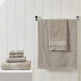 img 2 attached to 🛀 Amrapur Overseas Flax Yarn Dyed Cobblestone Jacquard Towels - 6-Piece Set 27"x54