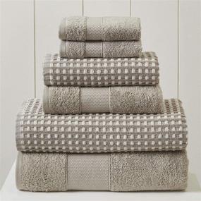 img 3 attached to 🛀 Amrapur Overseas Flax Yarn Dyed Cobblestone Jacquard Towels - 6-Piece Set 27"x54