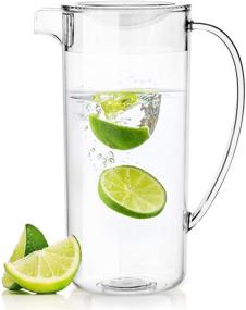 img 4 attached to 🥤 Youngever Clear Plastic Pitcher with Lid - 2 Quarts, Perfect for Iced Tea, Sangria, Lemonade, and More