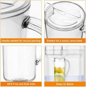 img 2 attached to 🥤 Youngever Clear Plastic Pitcher with Lid - 2 Quarts, Perfect for Iced Tea, Sangria, Lemonade, and More