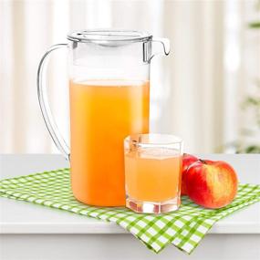 img 1 attached to 🥤 Youngever Clear Plastic Pitcher with Lid - 2 Quarts, Perfect for Iced Tea, Sangria, Lemonade, and More